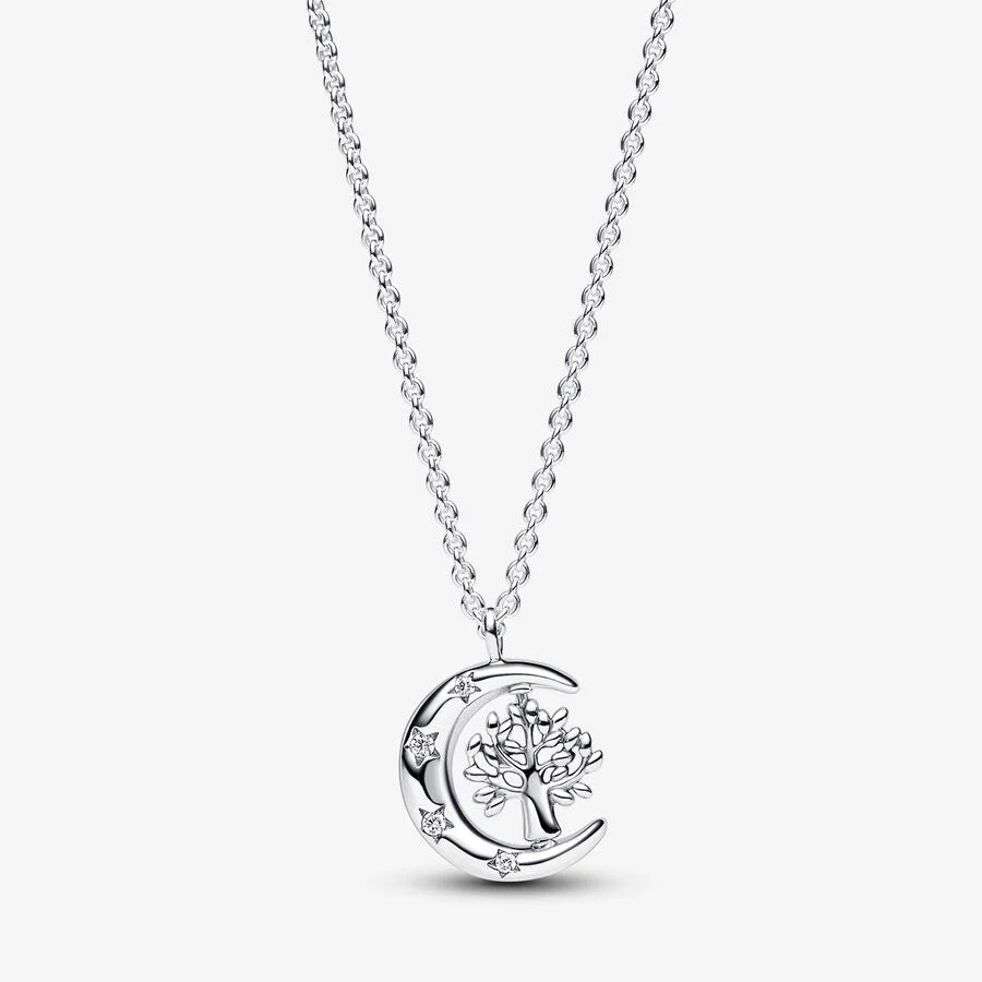 Moon & Spinning Tree Pendant Necklace 392992C01
