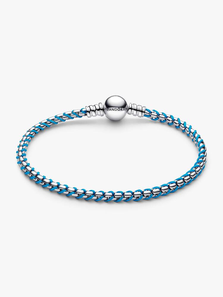 Pandora Blue Cord Snake Chain Bracelet 593816C01