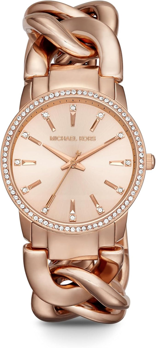 Michael Kors Women Analog Quartz Watch with Stainless-Steel-Plated Strap MK3236