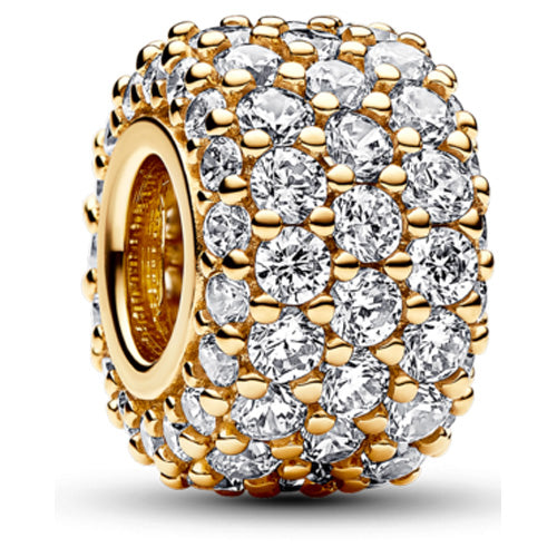 Pandora Gold Sparkling Triple Row Charm 762820C01