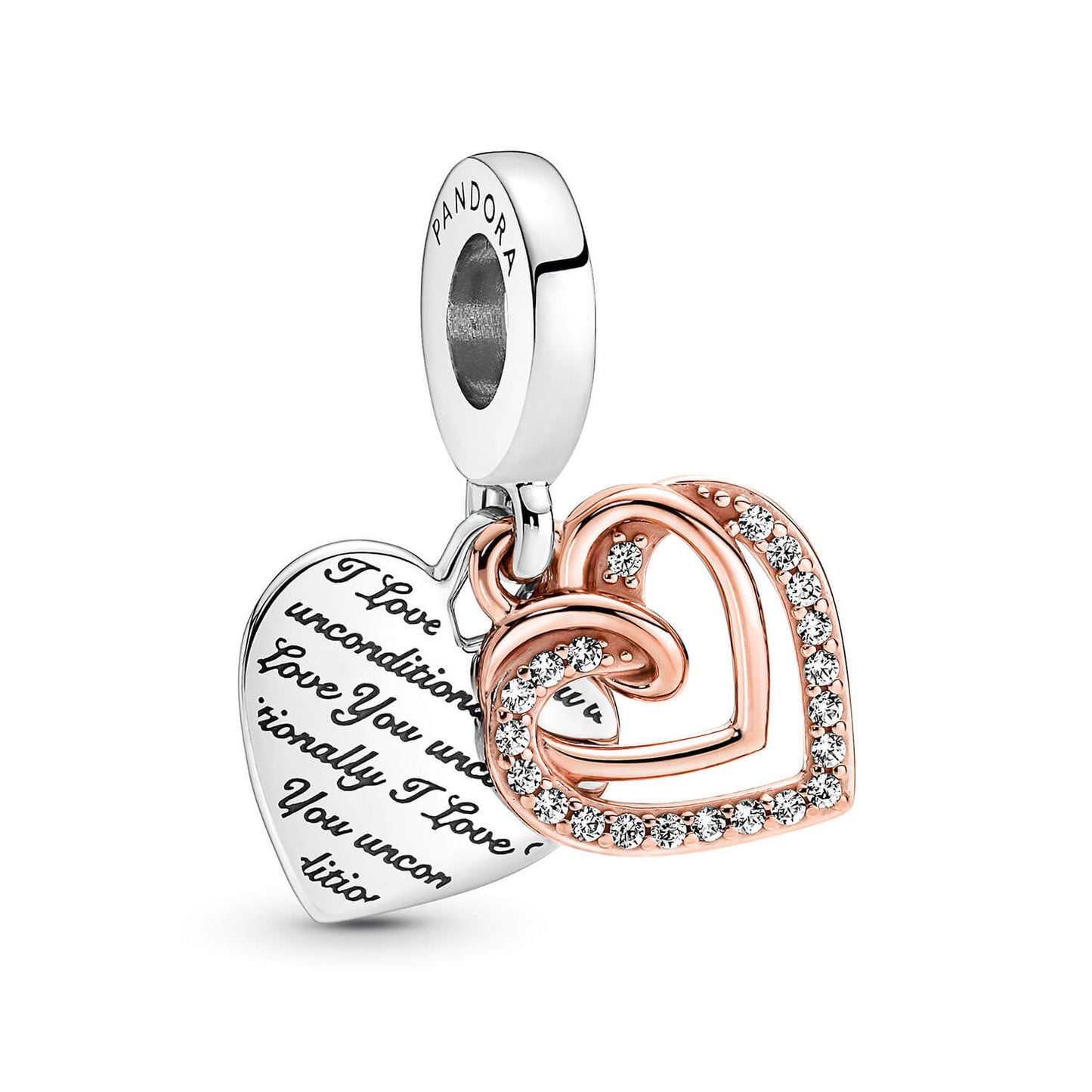 Pandora Entwined Hearts Double Dangle Charm 781062c01