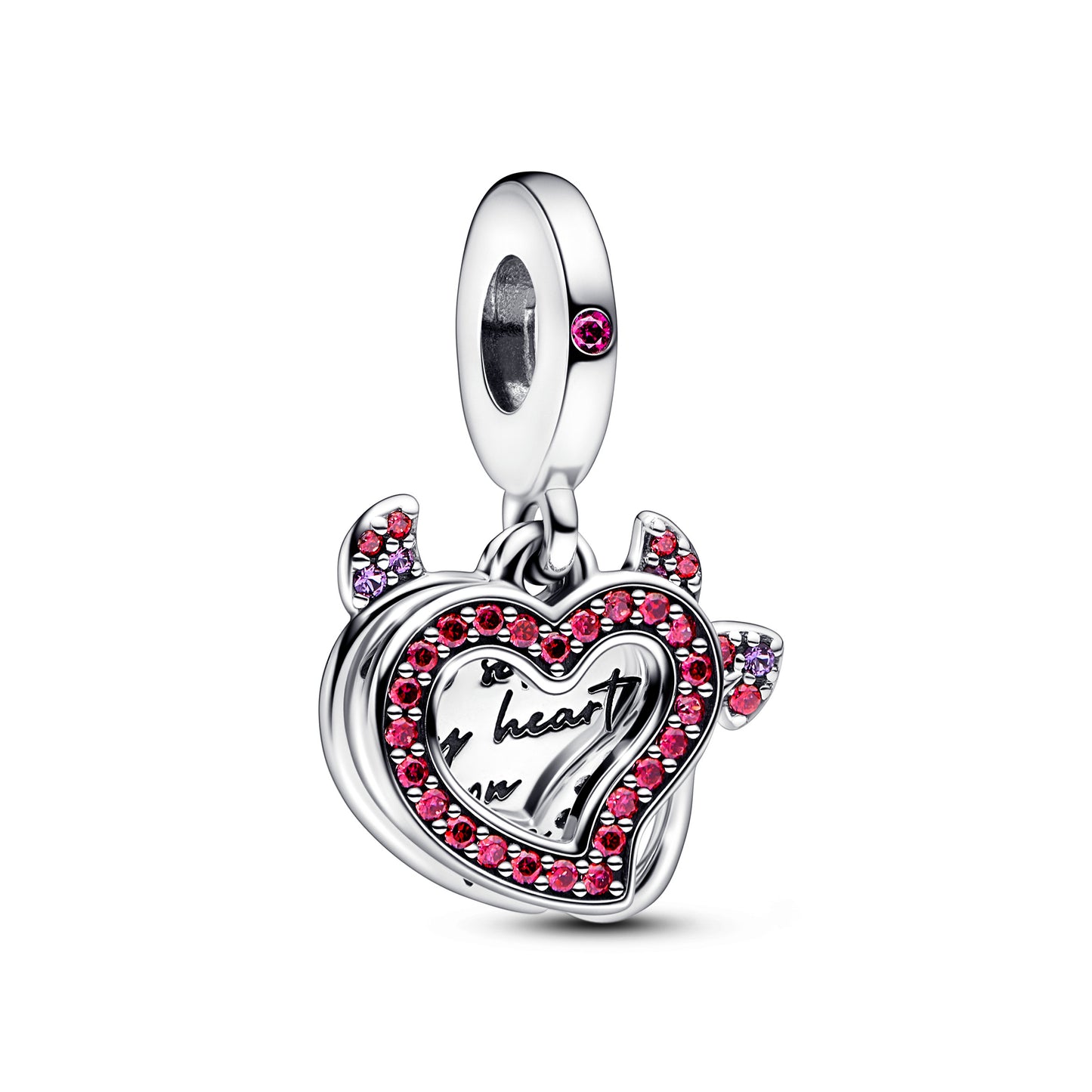 Pandora Devil Heart Double Dangle Charm 792511C01