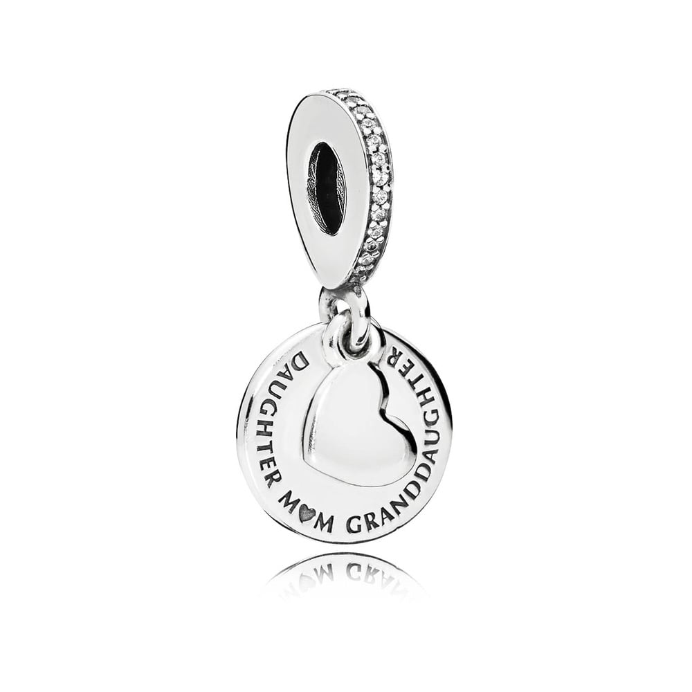 Three generations silver dangle with clear cubic zirconia 796215CZ