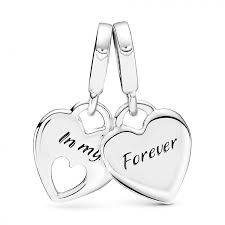 قلادة متدلية على شكل قلب مزدوج للأم والابنة