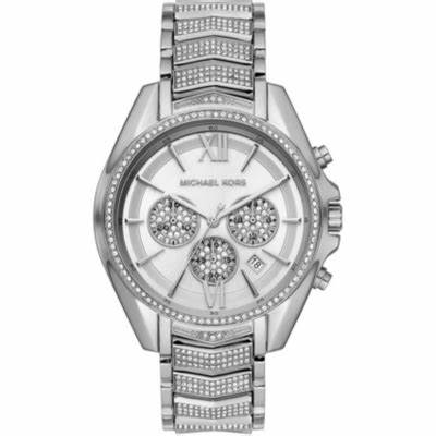 ساعة مايكل كورس ويتني كرونوغراف كوارتز كريستال فضية للنساء، MK6728