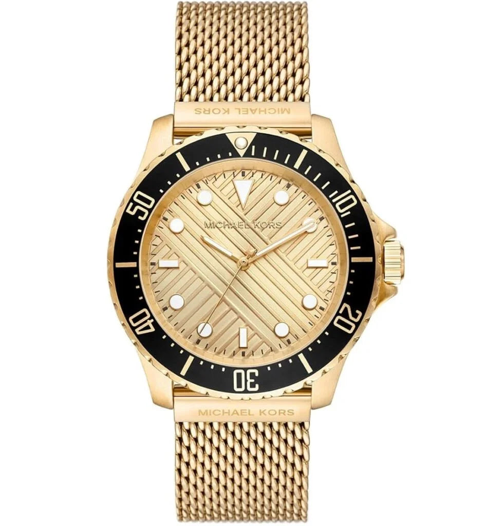 Michael Kors Men Oversized Slim Everest Gold-Tone Mesh Watch MK9083