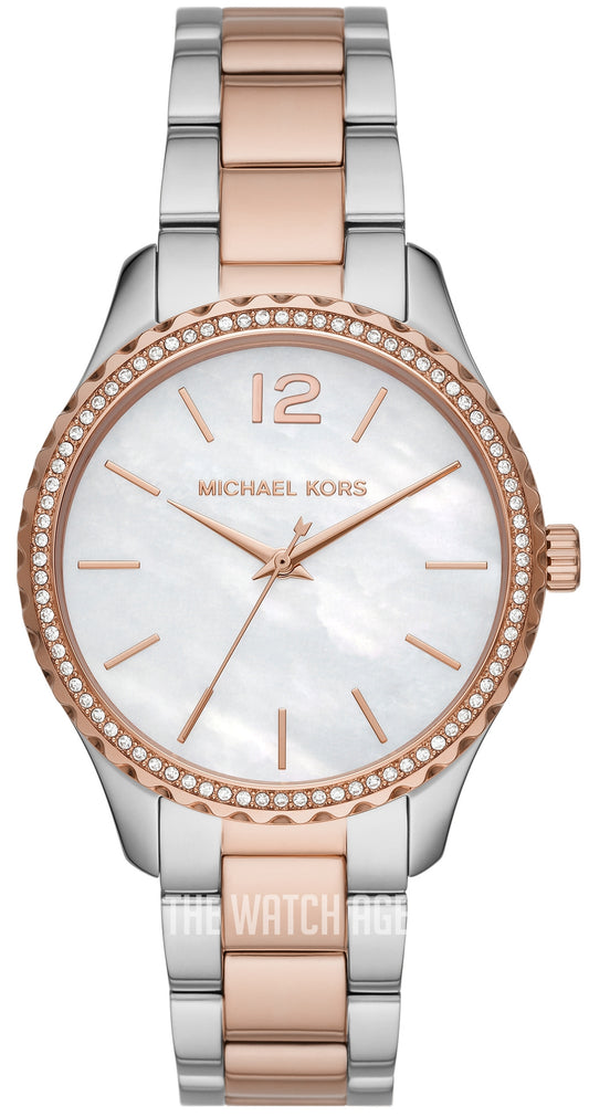 Michael Kors Watch for Women, Quartz Movement, Analog Display, Silver Silver Strap-MK6849