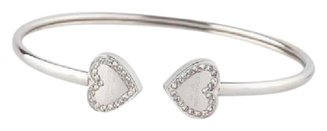 Michael kors silver tone pave heart bangle