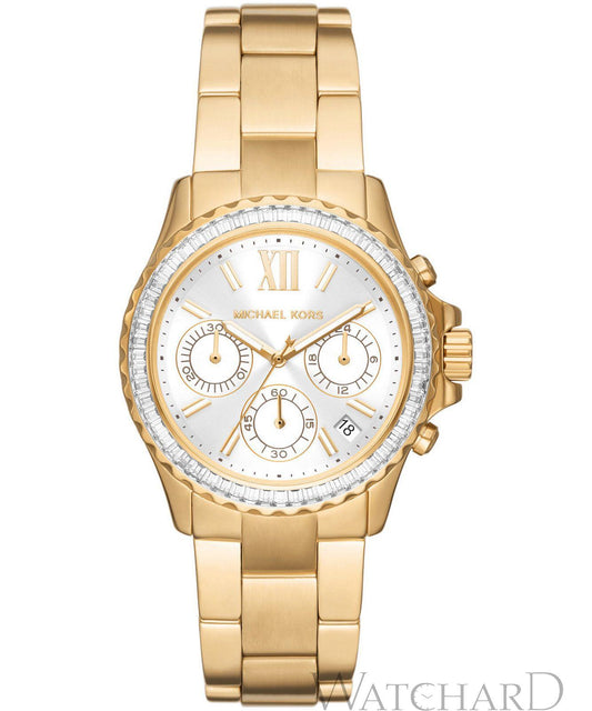 Michael Kors Everest Chronograph Stainless Steel Gold Watch for Women, MK7212