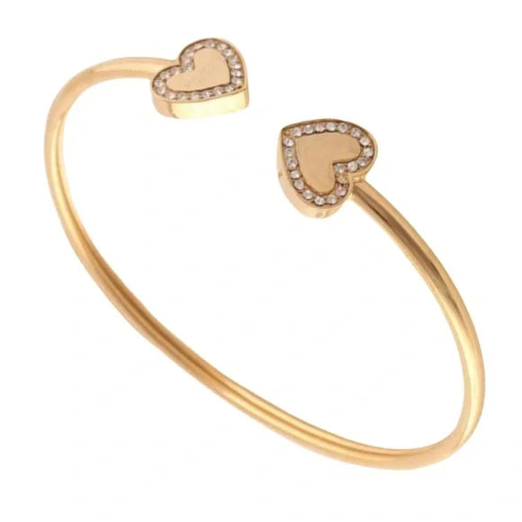 MICHAEL KORS • Gold Heart Logo Cuff Bracelet