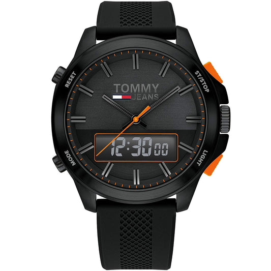 Tommy Hilfiger men's Black Dial Black Silicone Watch - 1791763
