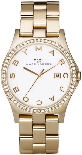 Marc Jacobs MBM3045 Henry Women's White Dial Gold-Plated Stainless Steel Band Watch