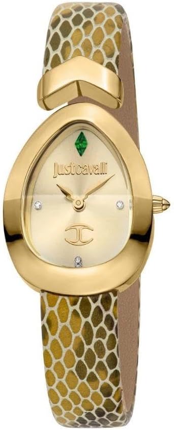 Just Cavalli Signature Snake Womens Stainless Steel Gold Color Watch - JC1L321M0035