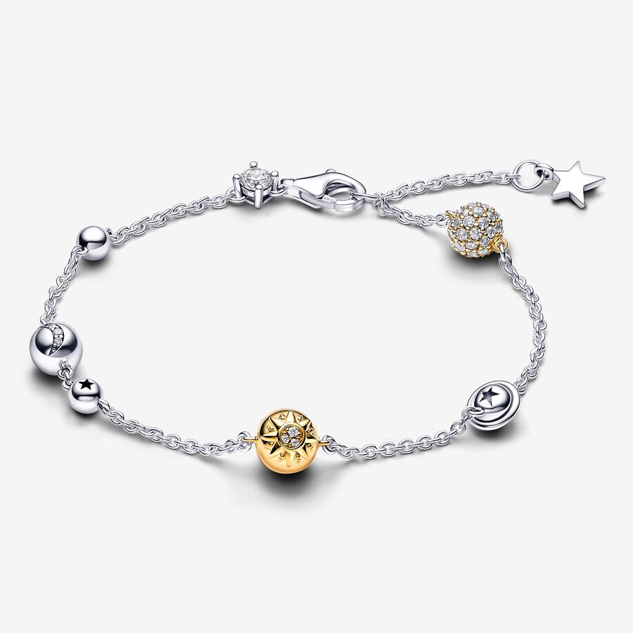 Two-tone Sparkling Solar System Chain Bracelet – Onetime