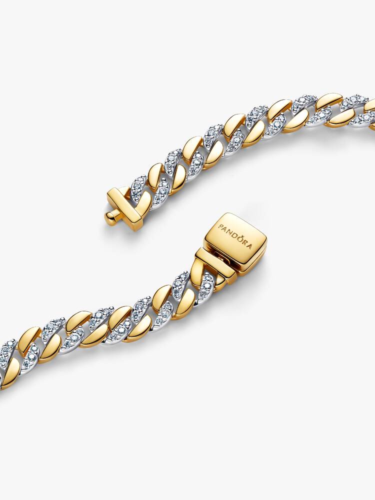 Pandora Two-tone Pavé Cuban Chain Bracelet