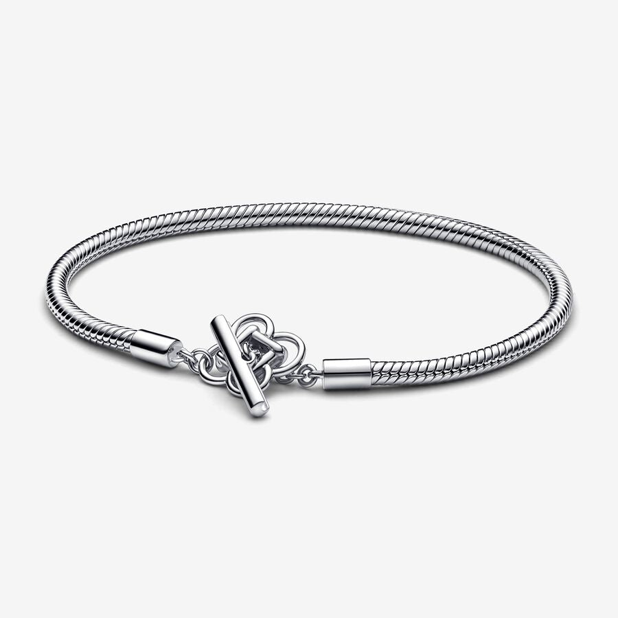Pandora Moments Peace Knot T-bar Snake Chain Bracelet