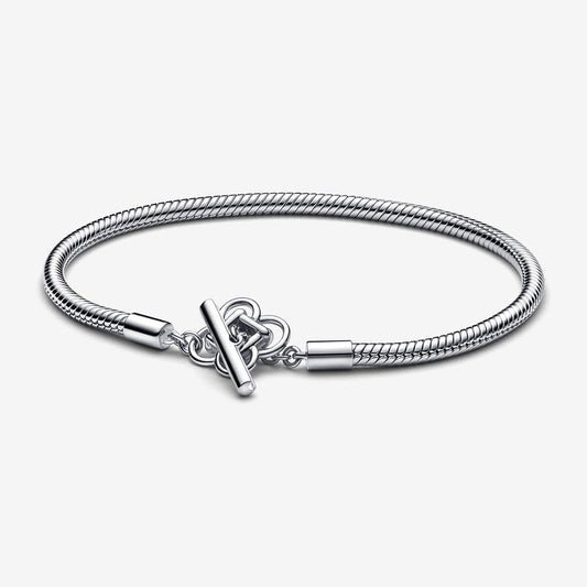 Pandora Moments Peace Knot T-bar Snake Chain Bracelet