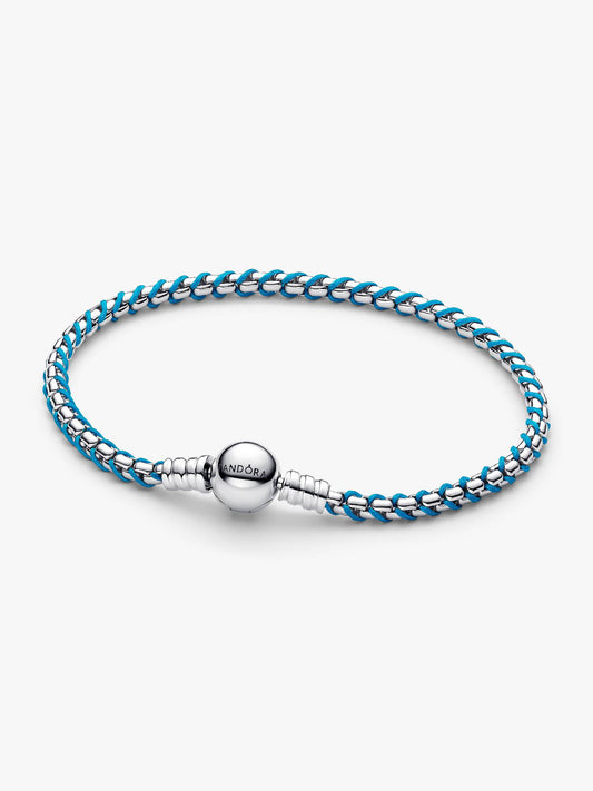 Pandora Blue Cord Snake Chain Bracelet 593816C01