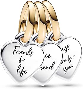 Pandora Two-tone Splittable Friendship Triple Dangle Charm 762722C00