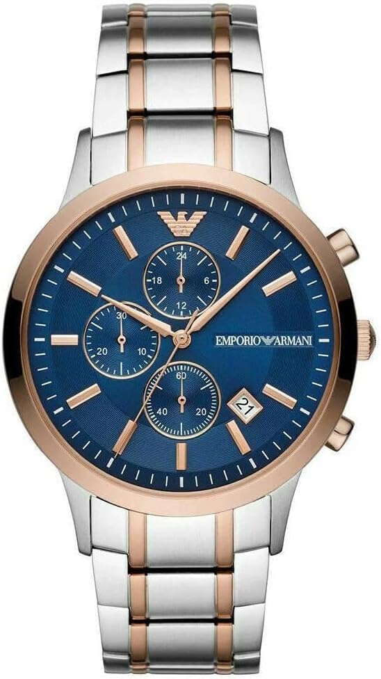 Emporio Armani AR80025 Dress Watch For Men Chronograph Stainless Steel