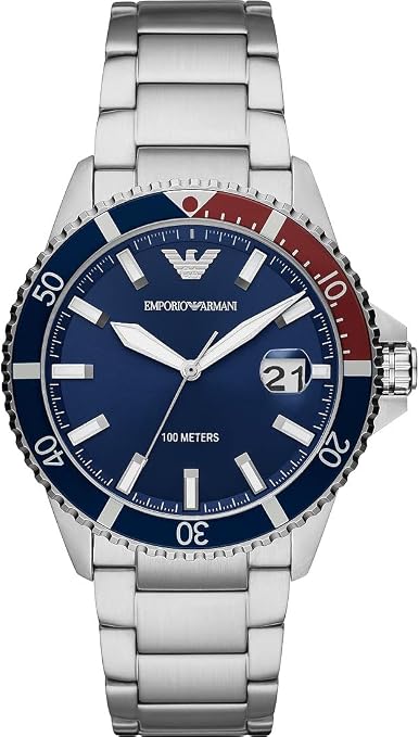 Emporio Armani AR11339 Men's Three-Hand Date, Stainless Steel Watch, 42mm case size