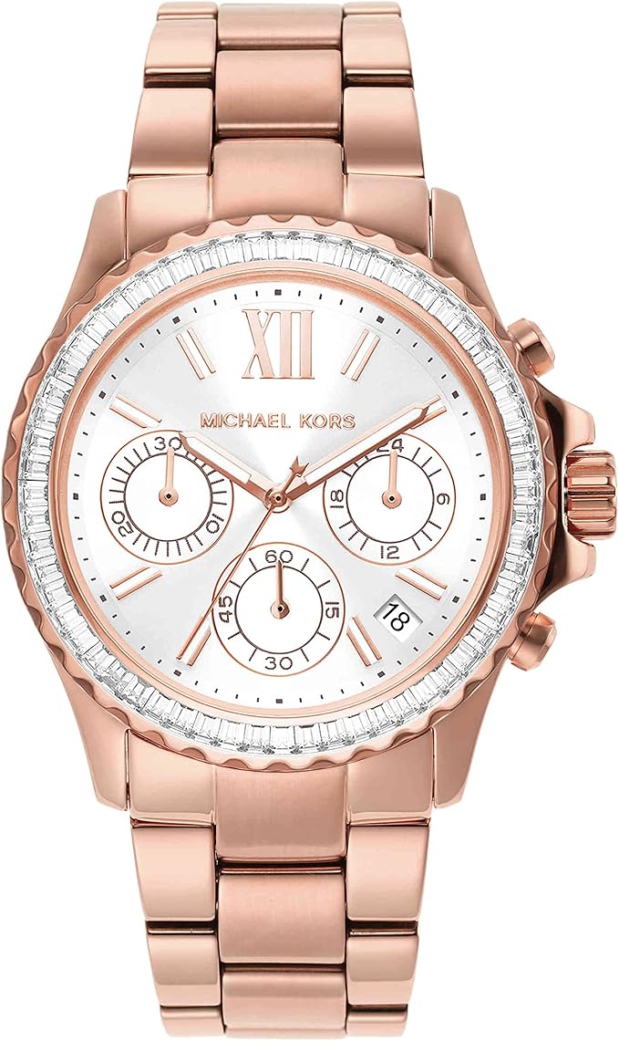 Michael Kors Watches Women's Everest Quartz Watch with Stainless Steel Strap, Rose Gold, MK7213