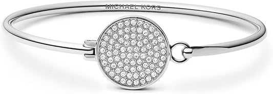 Michael Kors Silver Tone Pave Disc Bangle Bracelet MKJ3604040