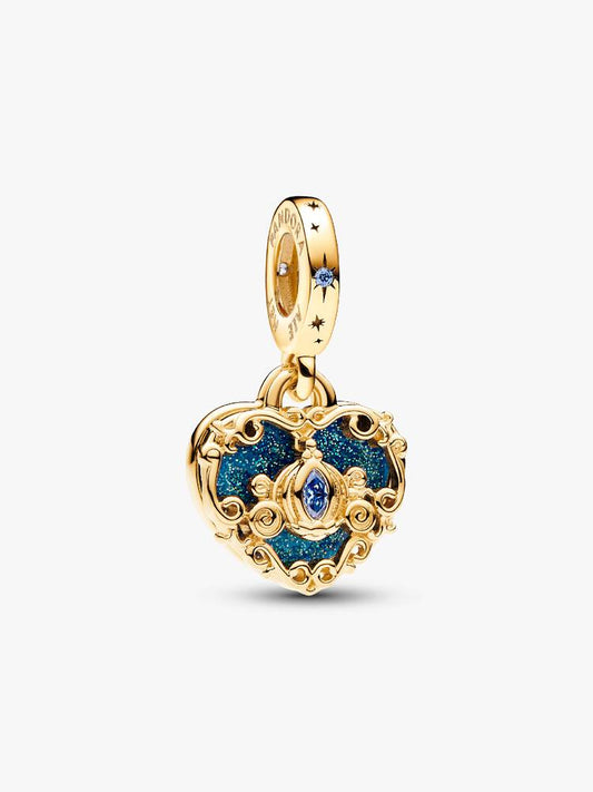 Pandora Disney Cinderella's Carriage & Heart Double Dangle Charm