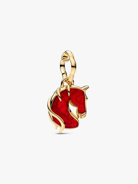 Pandora Red Fire Horse Murano Glass Dangle Charm 764431C01