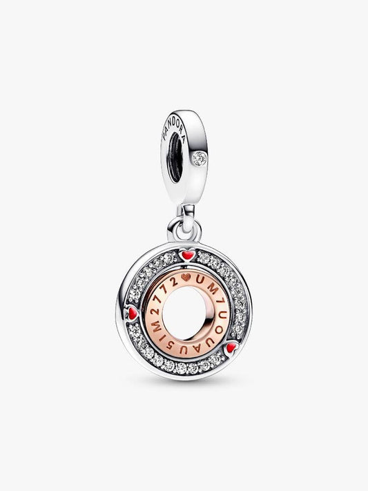 Pandora Two-tone metal rotating sweet love charm  782640C01