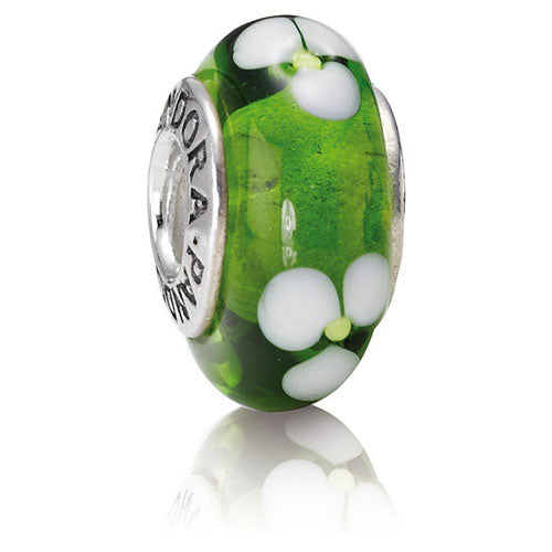 Pandora  Green Murano Glass Flowers Bead - 790614