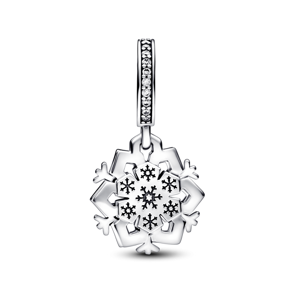 Pandora Sparkling Snowflake Double Dangle Charm 792355C01