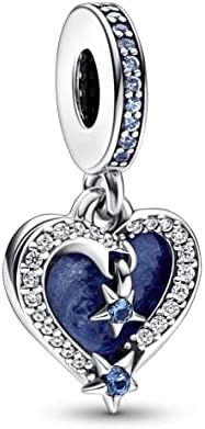 Celestial Shooting Star Heart Double Dangle Charm