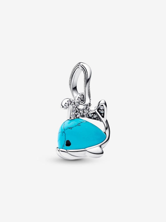 Turquoise-coloured Whale Dangle Charm