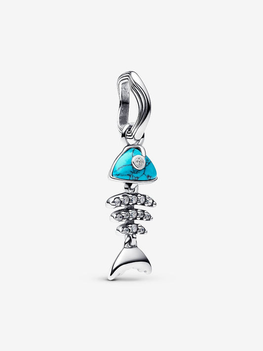 Turquoise-coloured Fishbone Dangle Charm 793894C01