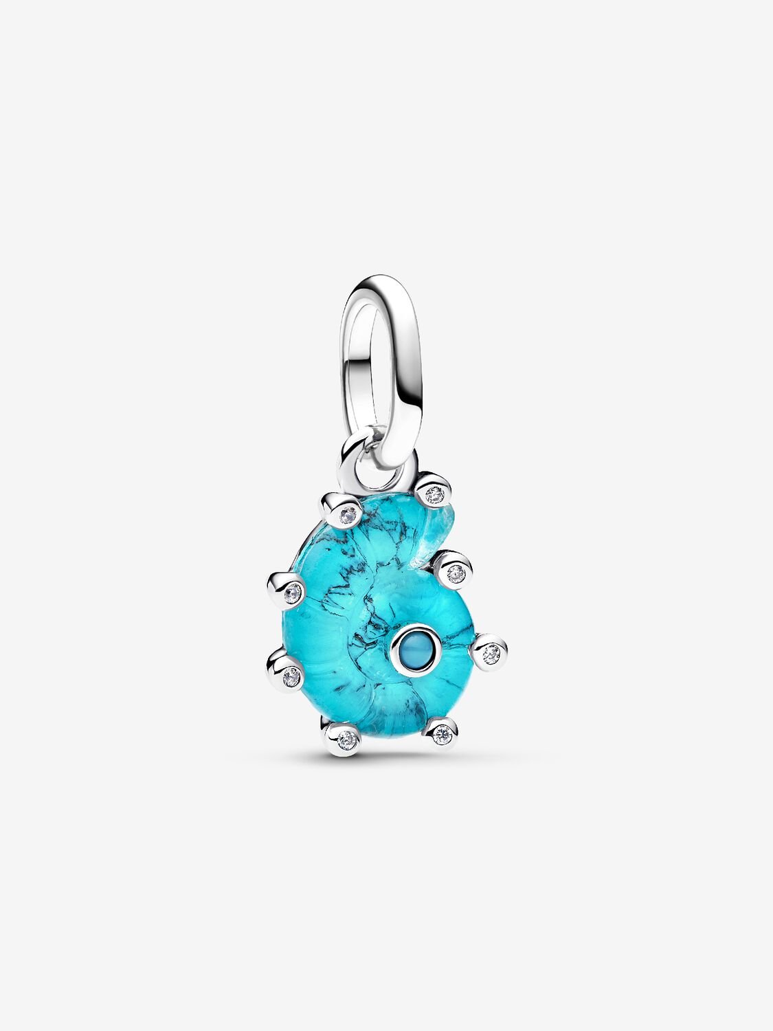 Blue Murano Glass Sea Snail Dangle Charm 793900C01