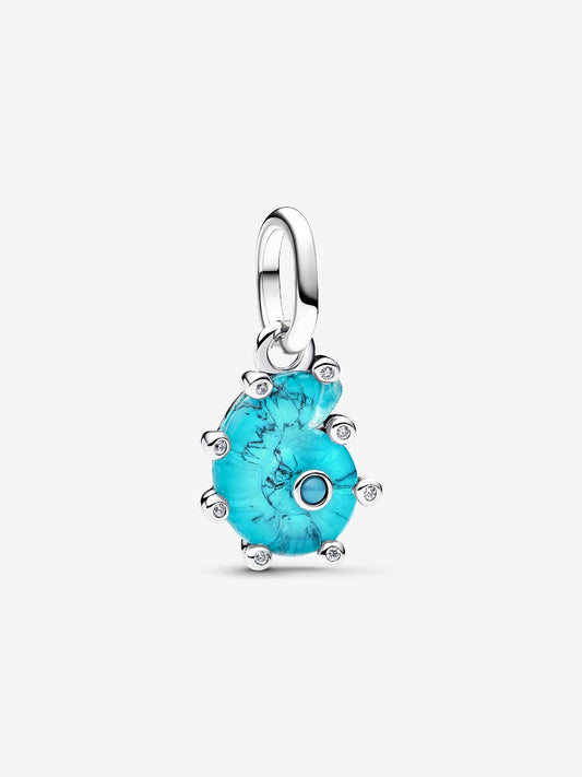 Blue Murano Glass Sea Snail Dangle Charm 793900C01