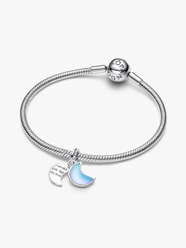 Pandora Crescent Moon Double Dangle Charm 794272C01 – Onetime Pandora Crescent Moon Double Dangle Charm 794272C01 – Onetime