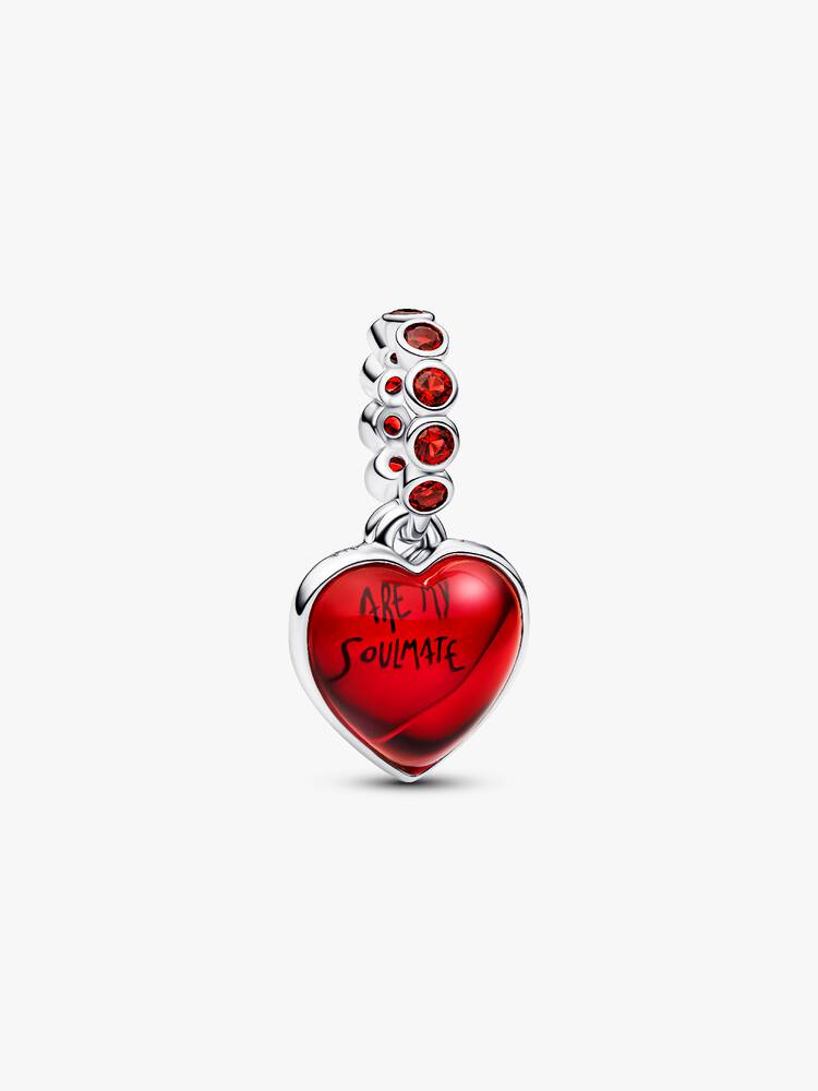 Pandora Red Murano Glass Heart Double Dangle Charm 794429C01