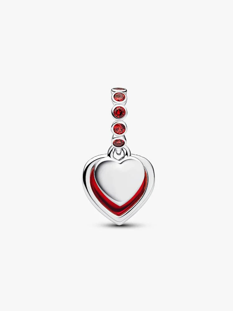 Pandora Red Murano Glass Heart Double Dangle Charm 794429C01