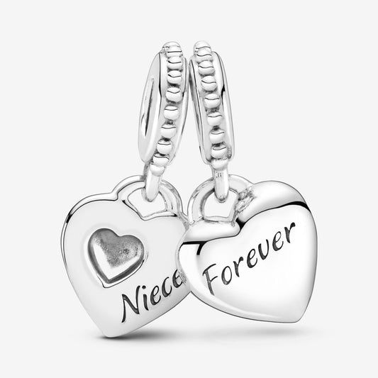 Aunt & Niece Split Heart Dangle Charm 799188C00