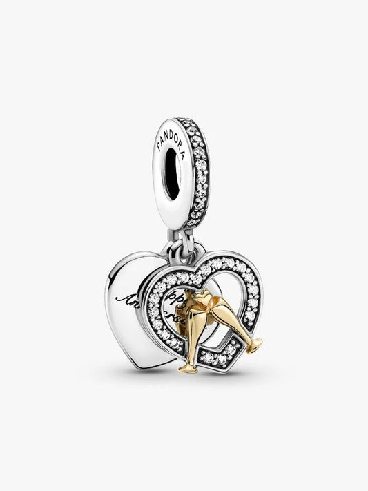 pandora Two-tone Happy Anniversary Dangle Charm