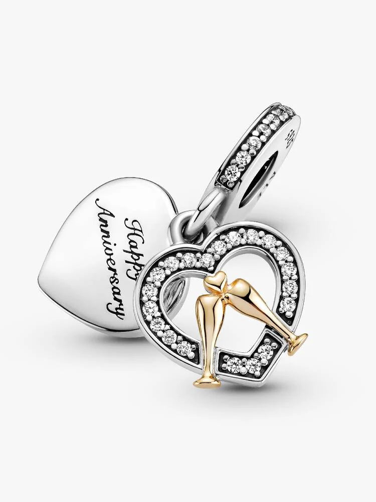 pandora Two-tone Happy Anniversary Dangle Charm