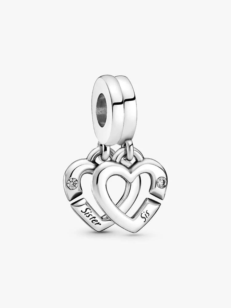 Pandora Linked Sister Hearts Split Dangle Charm 799538C01