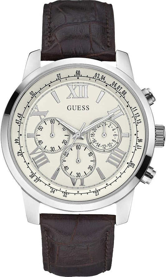 GUESS W0380G2 Watch for Men Brown Leather Strap