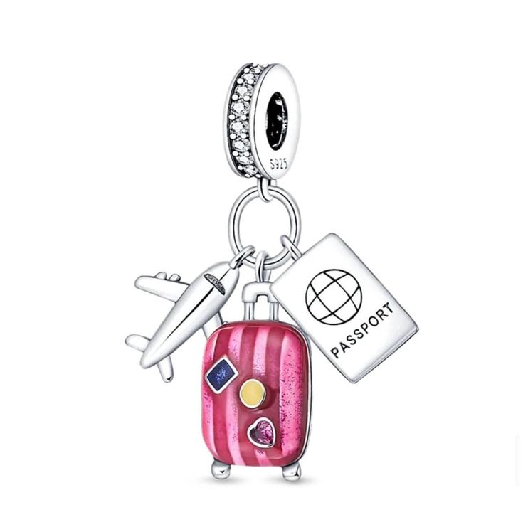 سحر جواز السفر من باندورا للسفر على شكل طائرة وحقيبة سفر