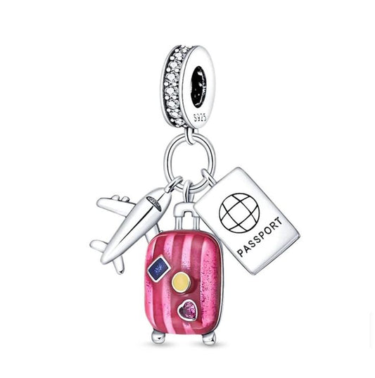 سحر جواز السفر من باندورا للسفر على شكل طائرة وحقيبة سفر