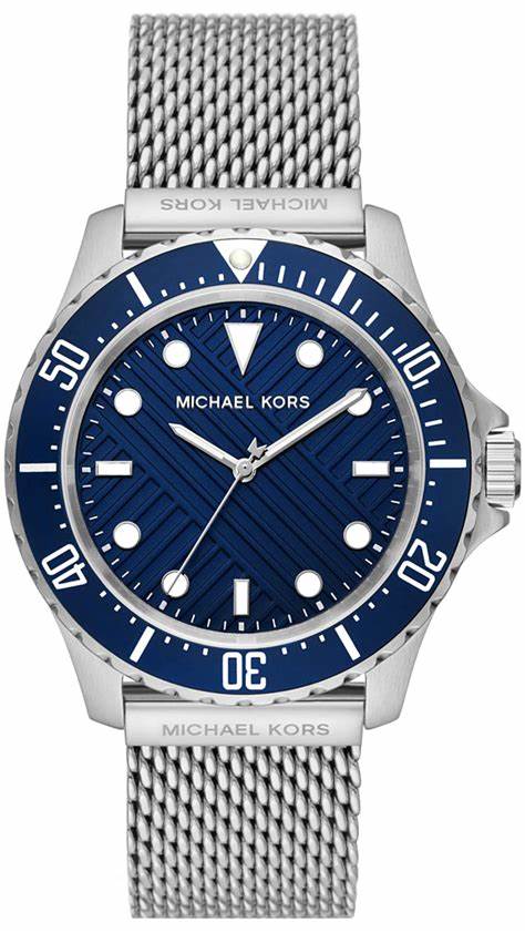 Michael Kors Men Oversized Slim Everest Silver-Tone Mesh Watch MK9082