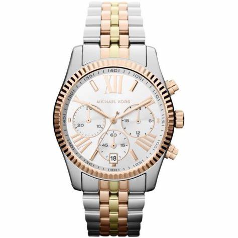 Michael Kors MK5735 Tri-Tone Metal Round Analog Watch for Women
