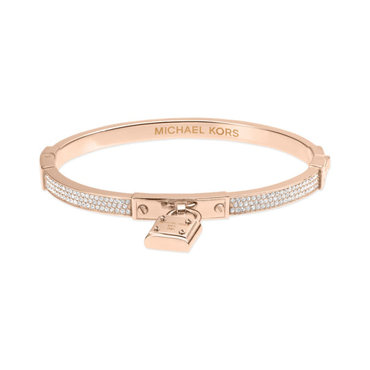 Michael Kors Rose Gold-Tone Padlock Charm Bracelet